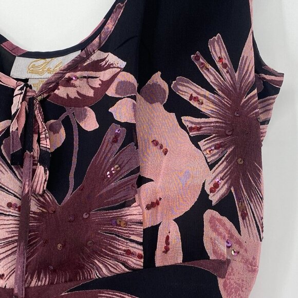 Style Midnight Velvet Dress Size Medium Midi Dress Floral Fairy Sharkbite Hem - Picture 4 of 13